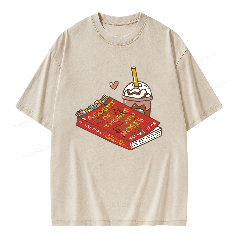 Pagewings A Court of Thorns and Roses Bookish  Unisex Washed T-shirt