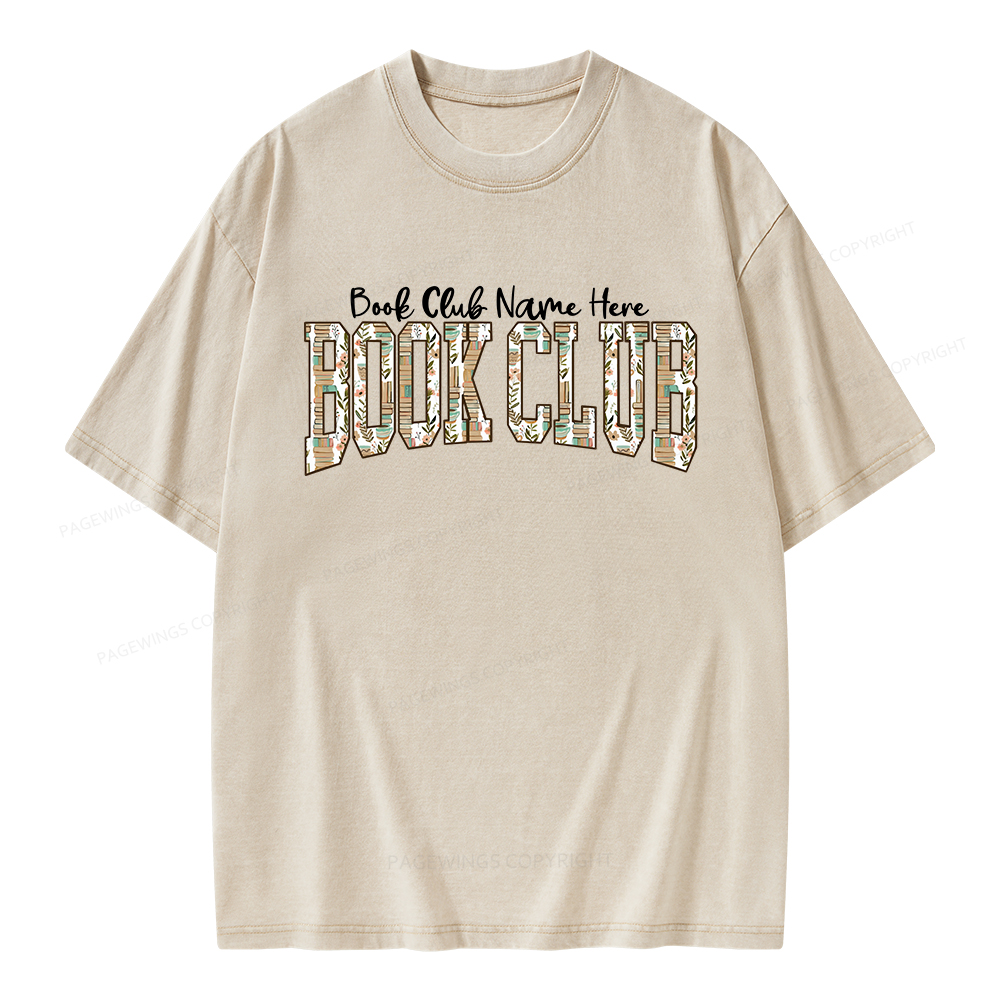 Pagewings Personalized Book Club Unisex Washed T-shirt
