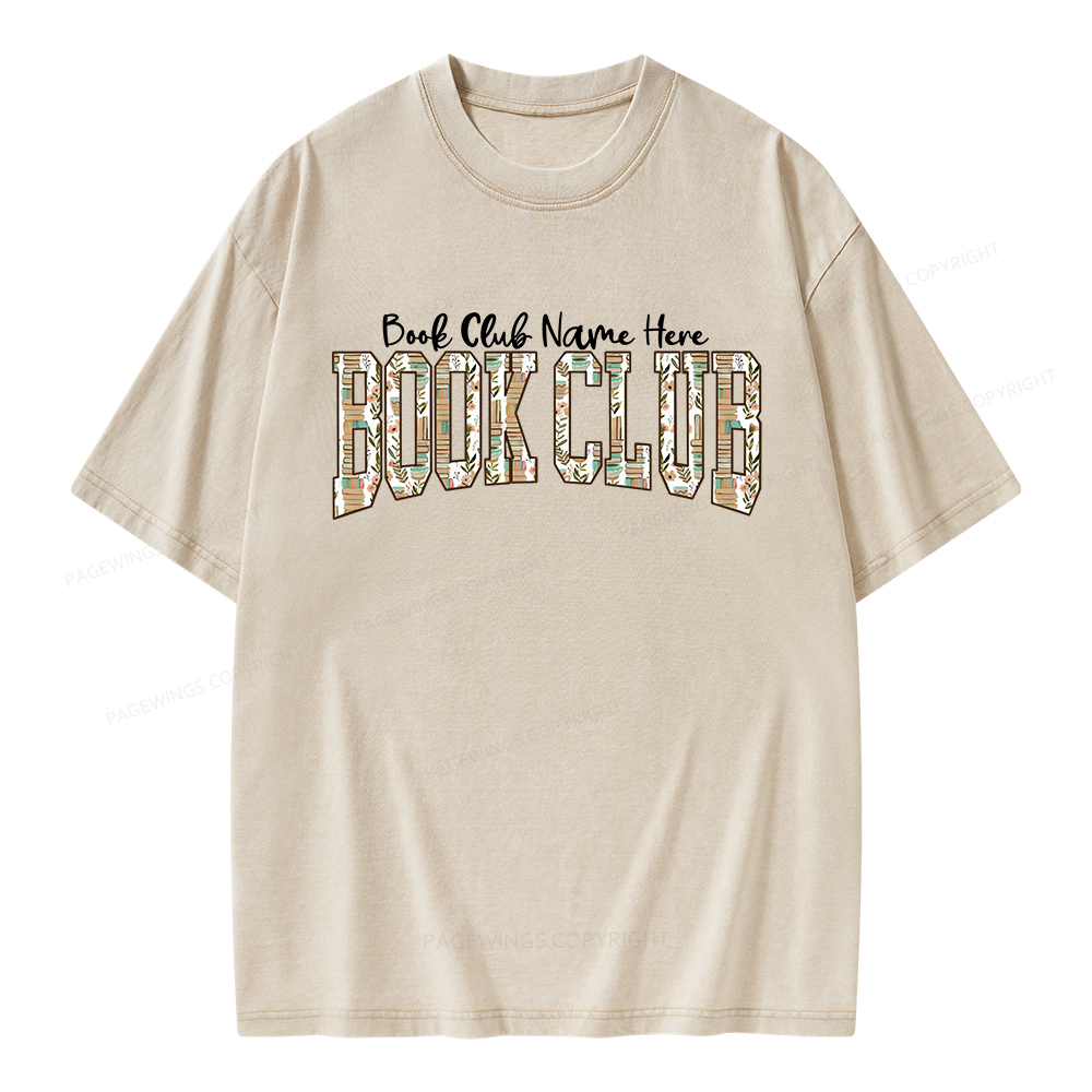 Pagewings Personalized Book Club Unisex Washed T-shirt
