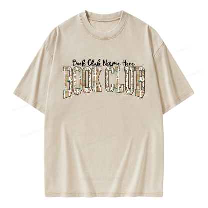 Pagewings Personalized Book Club Unisex Washed T-shirt
