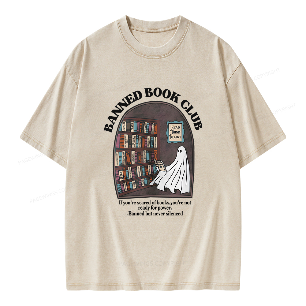 Pagewings Banned Book Club Unisex Washed T-shirt