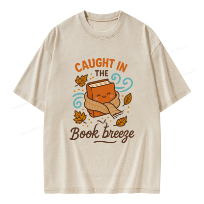 Pagewings Caught In The Book Breeze Unisex Washed T-shirt