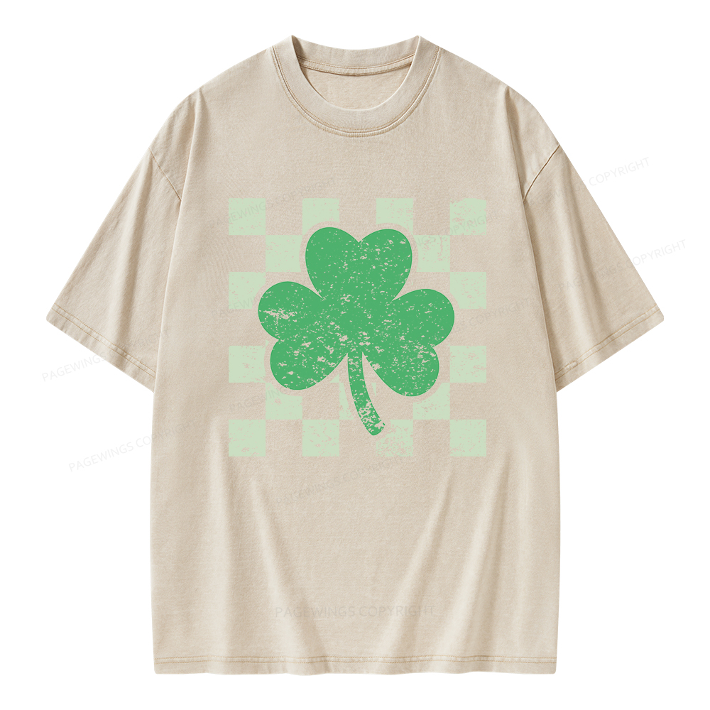 Pagewings St Patrick's Shirt, Shamrock Shirt Unisex Washed T-shirt