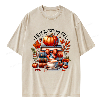 Pagewings Fully Booked for Fall Unisex Washed T-shirt