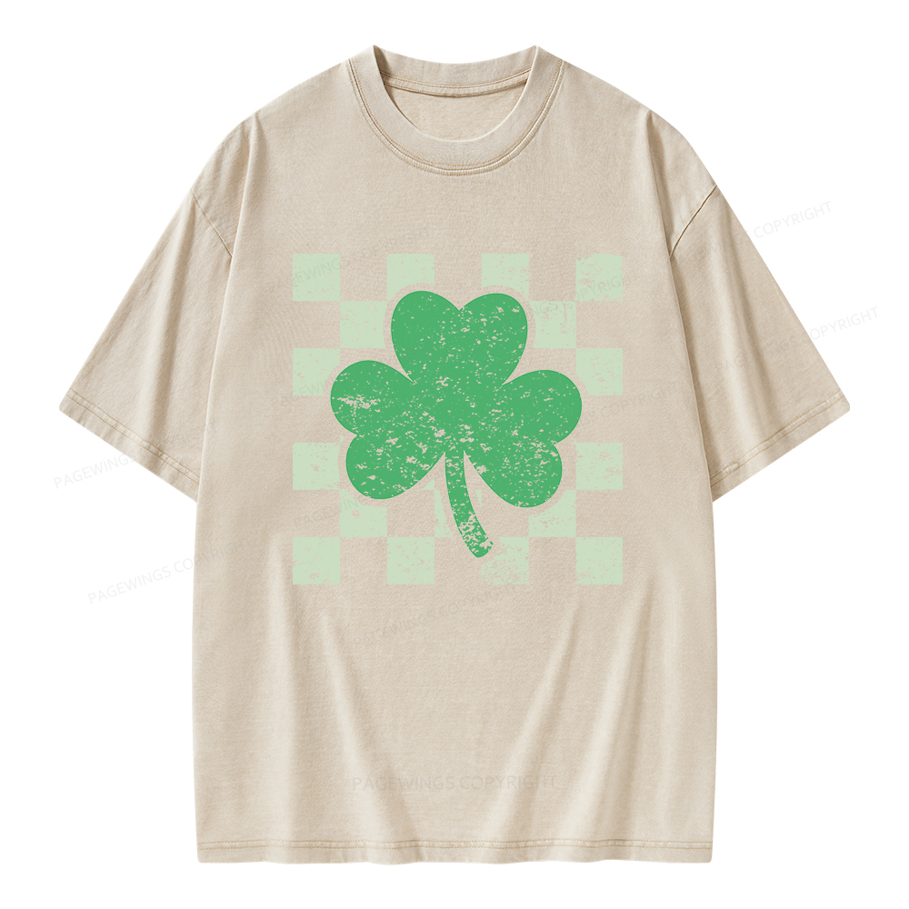Pagewings St Patrick's Shirt, Shamrock Shirt Unisex Washed T-shirt