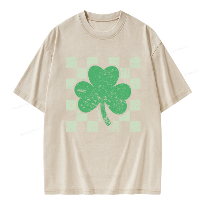 Pagewings St Patrick's Shirt, Shamrock Shirt Unisex Washed T-shirt