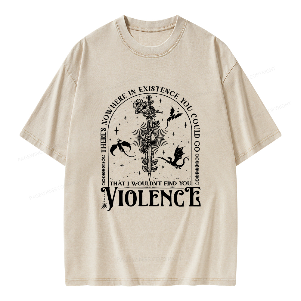 Pagewings Violence Unisex Washed T-shirt