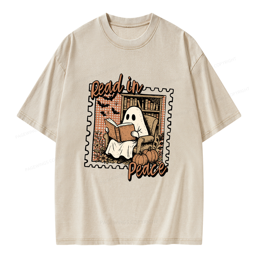 Pagewings Read In Peace Unisex Washed T-shirt