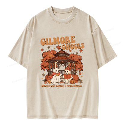 Pagewings Gilmore Ghouls Unisex Washed T-shirt