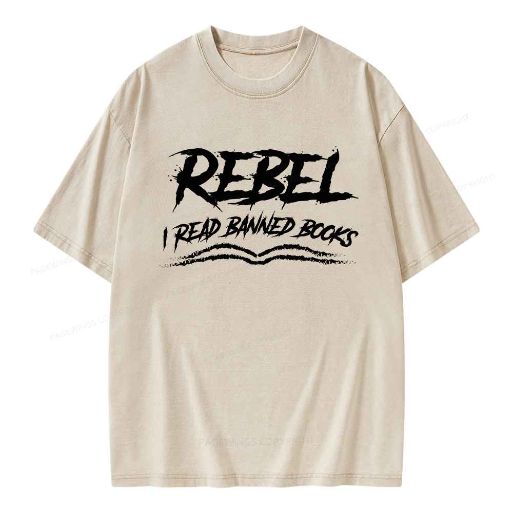 Pagewings Rebel - I Read Banned Books Unisex Washed T-shirt