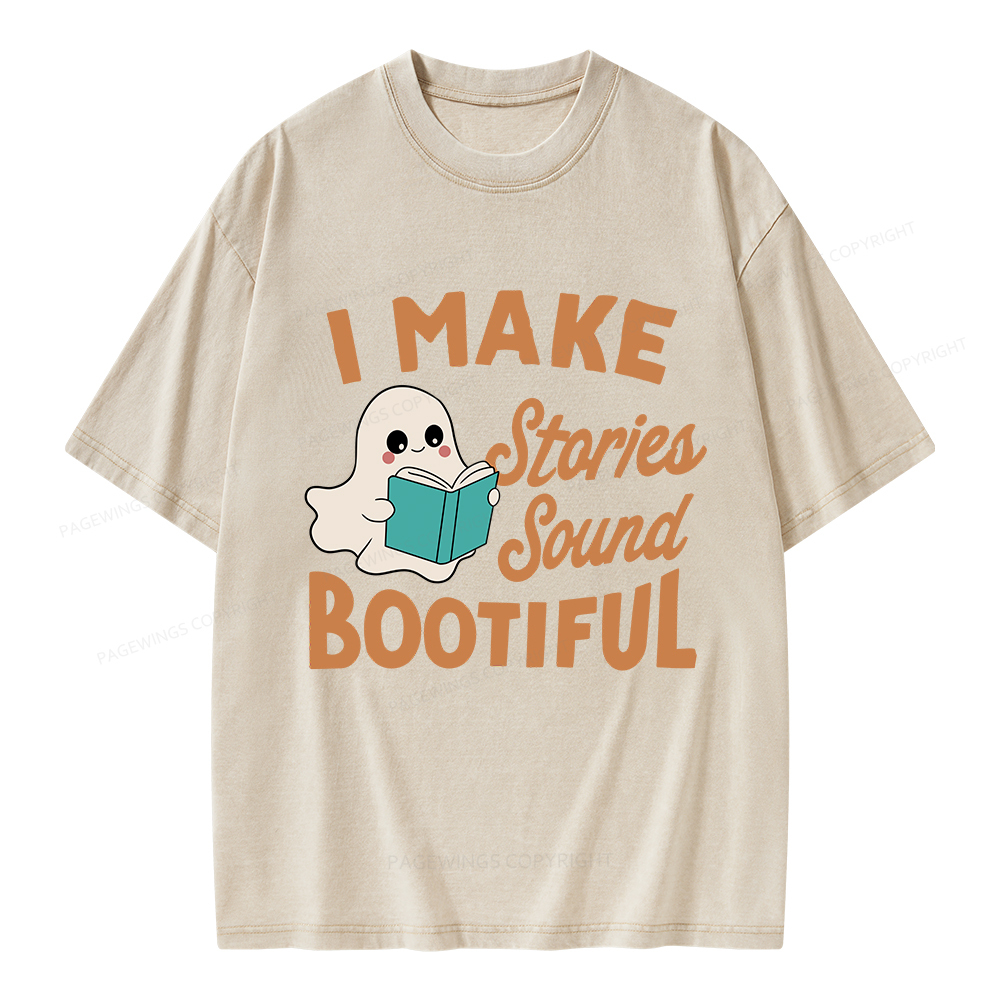 Pagewings I Make Stories Sound Bootiful Unisex Washed T-shirt