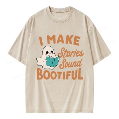 Pagewings I Make Stories Sound Bootiful Unisex Washed T-shirt