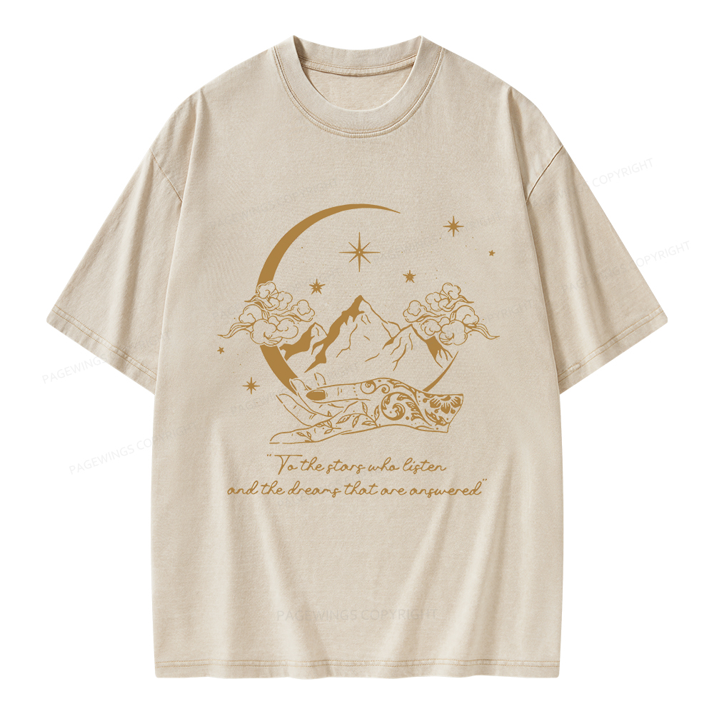 Pagewings To The Stars Who Listen Unisex Washed T-shirt