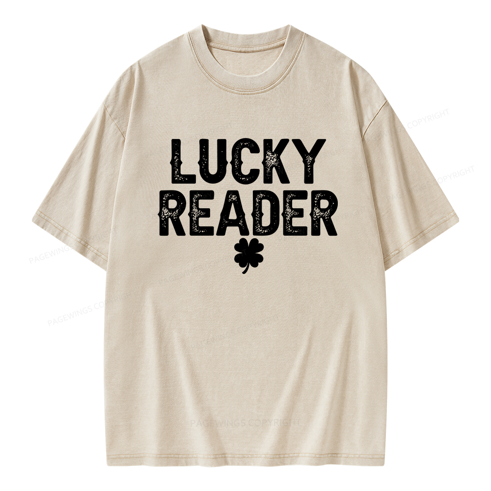 Pagewings Lucky and Lucky Fucker Graphic Tees Unisex Washed T-shirt