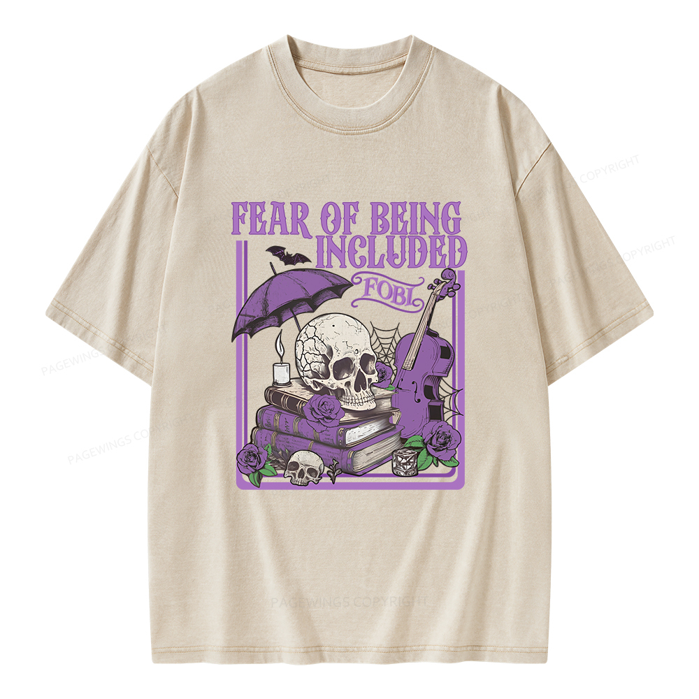 Pagewings Fear Of Being Included FOBI Unisex Washed T-shirt