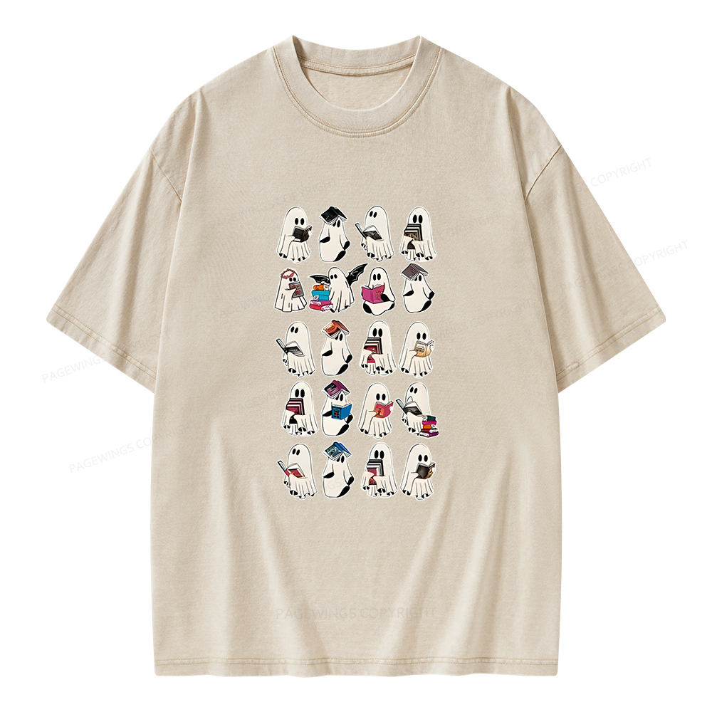 Pagewings Ghost Book Fantasy Series Unisex Washed T-shirt
