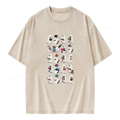 Pagewings Ghost Book Fantasy Series Unisex Washed T-shirt