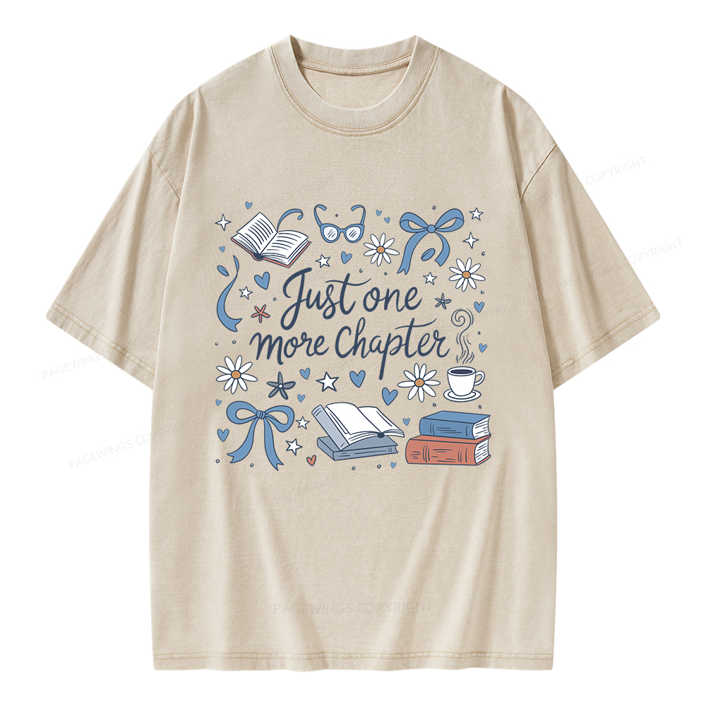 Pagewings Just One More Chapter Unisex Washed T-shirt