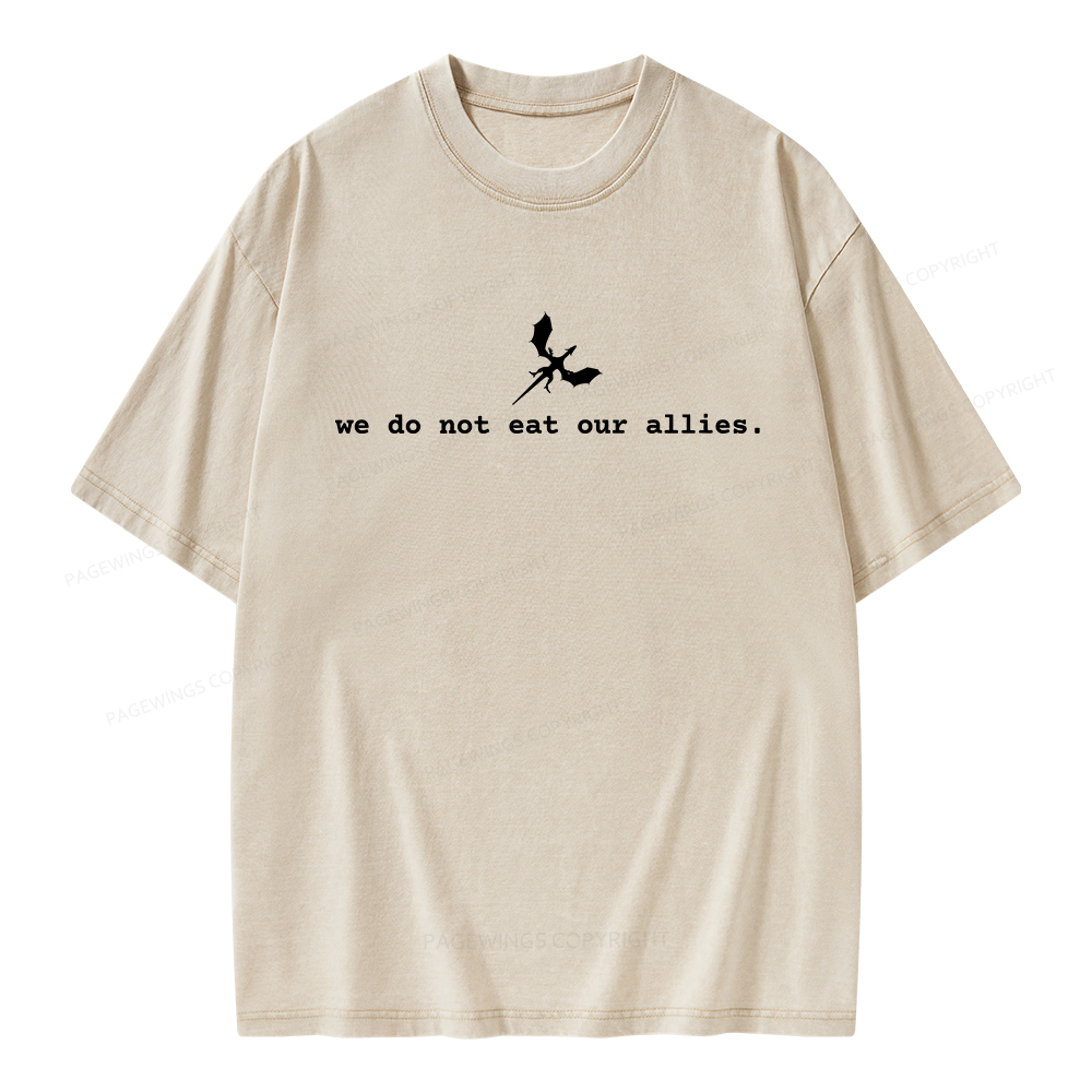 Pagewings We Do Not Eat Our Allies Unisex Washed T-shirt