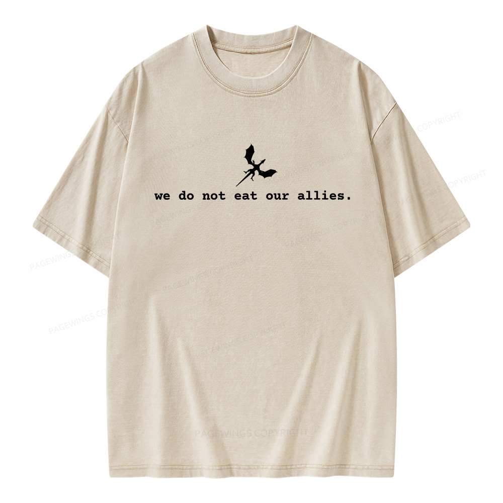 Pagewings We Do Not Eat Our Allies Unisex Washed T-shirt
