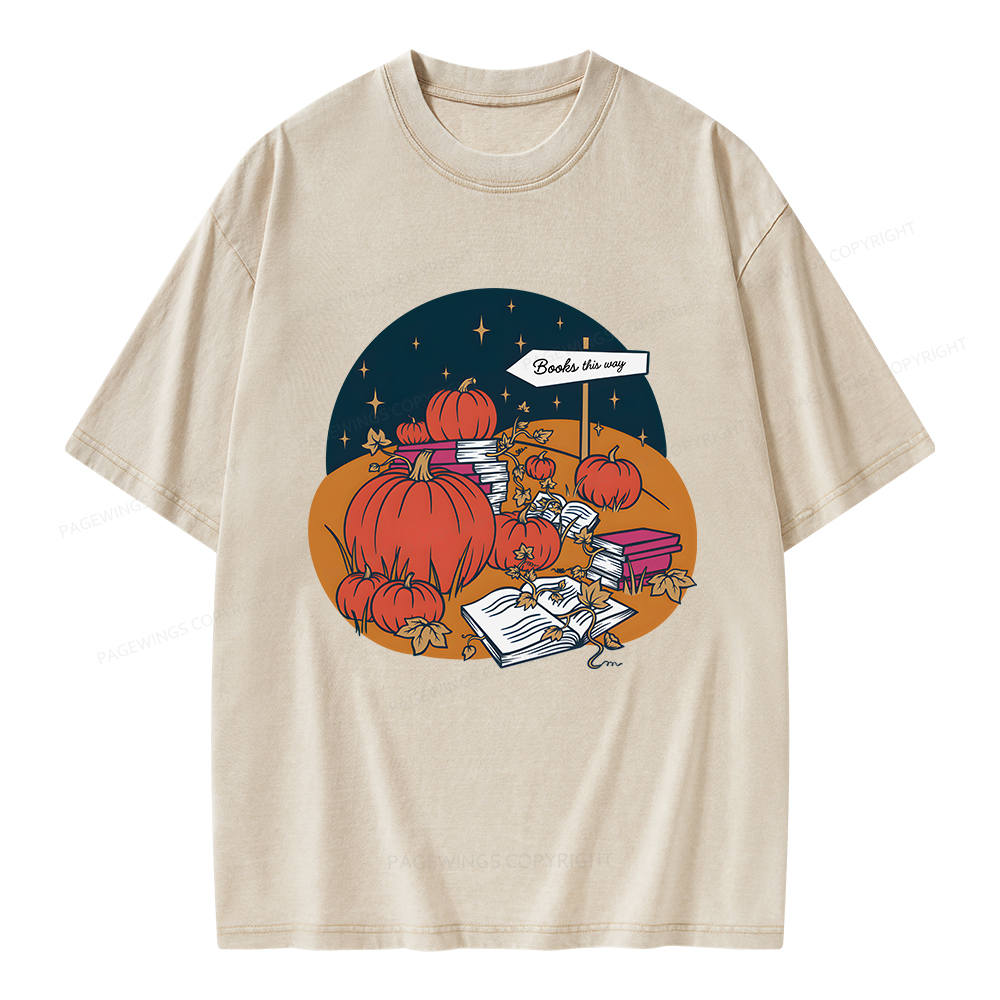 Pagewings Book Patch Unisex Washed T-shirt