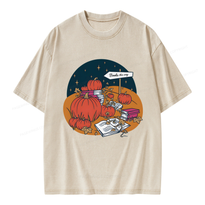 Pagewings Book Patch Unisex Washed T-shirt