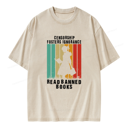 Pagewings Banned Books Vintage T-Shirt Unisex Washed T-shirt