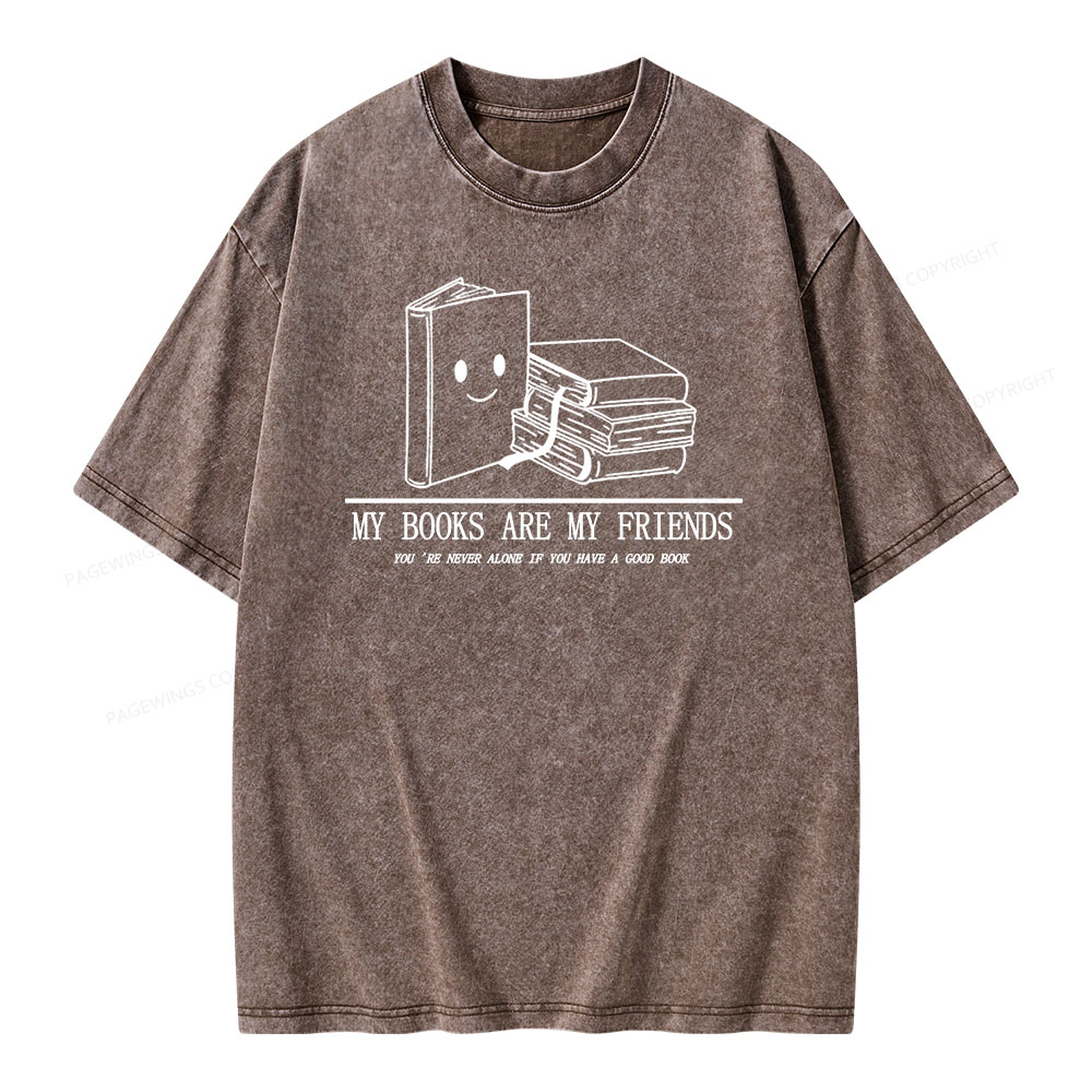 Pagewings The Books Are Friends T-Shirt Unisex Washed T-shirt
