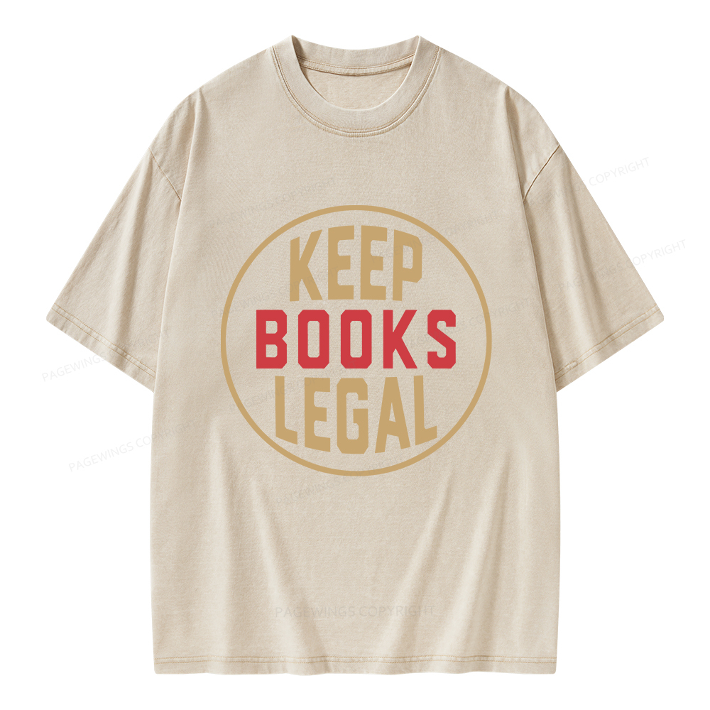Pagewings Keep Books Legal Unisex Washed T-shirt