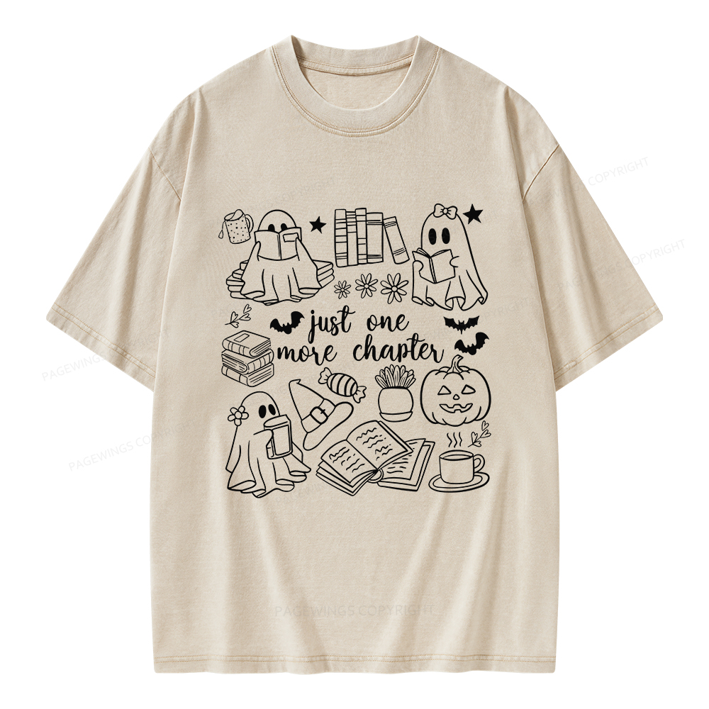 Pagewings Just One More Chapter Ghost Unisex Washed T-shirt