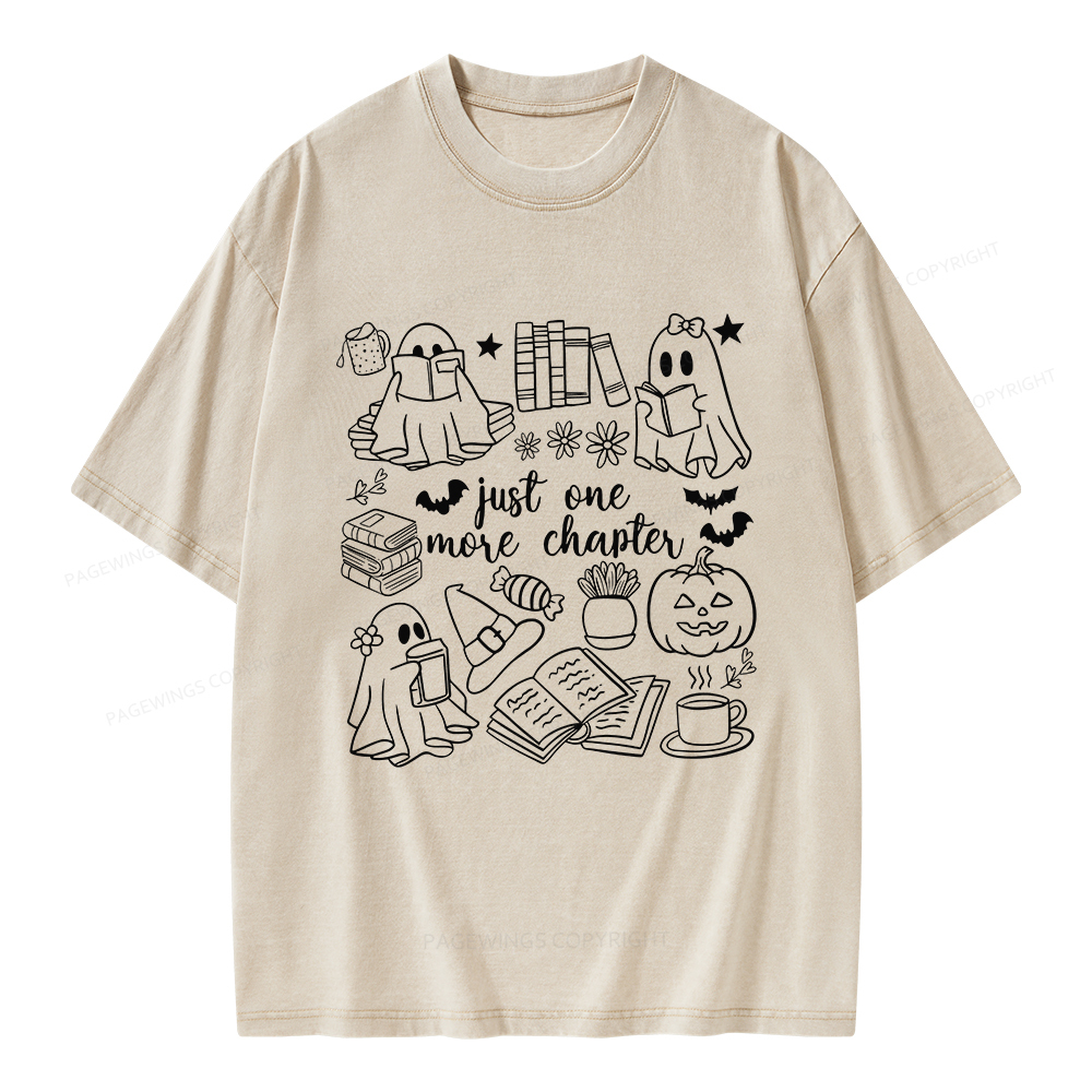 Pagewings Just One More Chapter Ghost Unisex Washed T-shirt