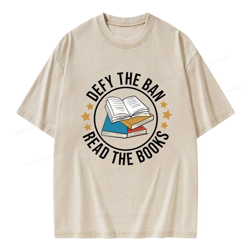 Pagewings Read Banned Books T-Shirt Unisex Washed T-shirt