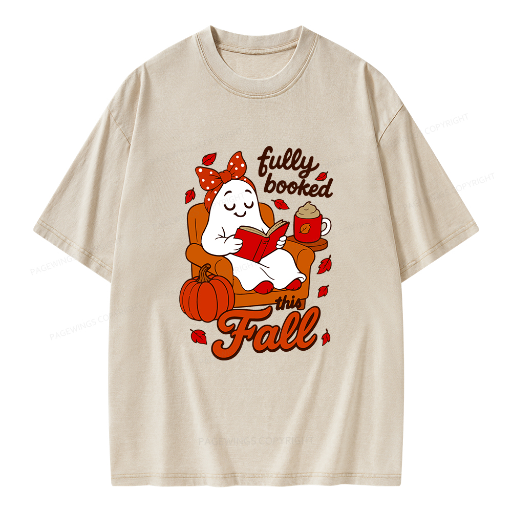 Pagewings All Booked For Fall Unisex Washed T-shirt