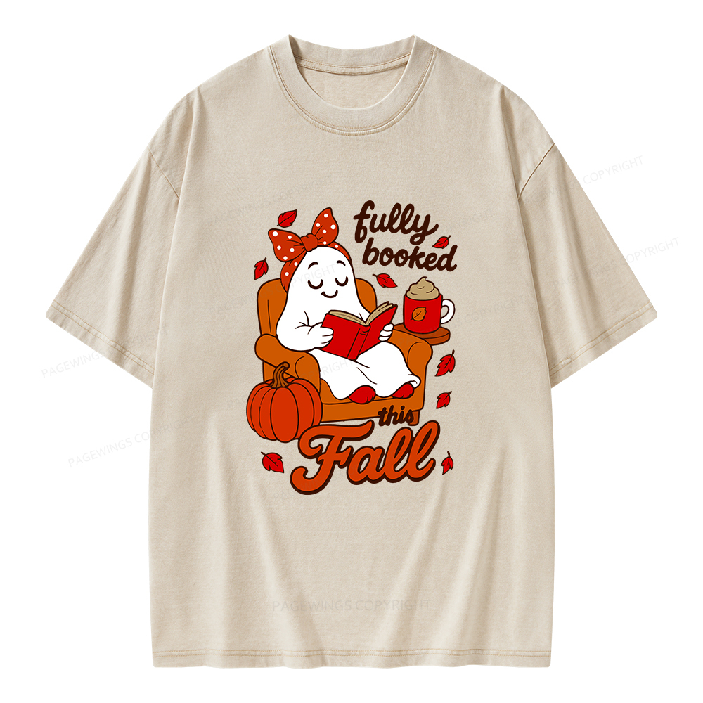 Pagewings All Booked For Fall Unisex Washed T-shirt