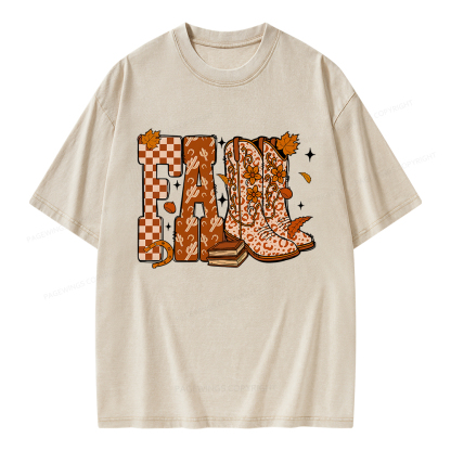 Pagewings Fall Cowboy Unisex Washed T-shirt
