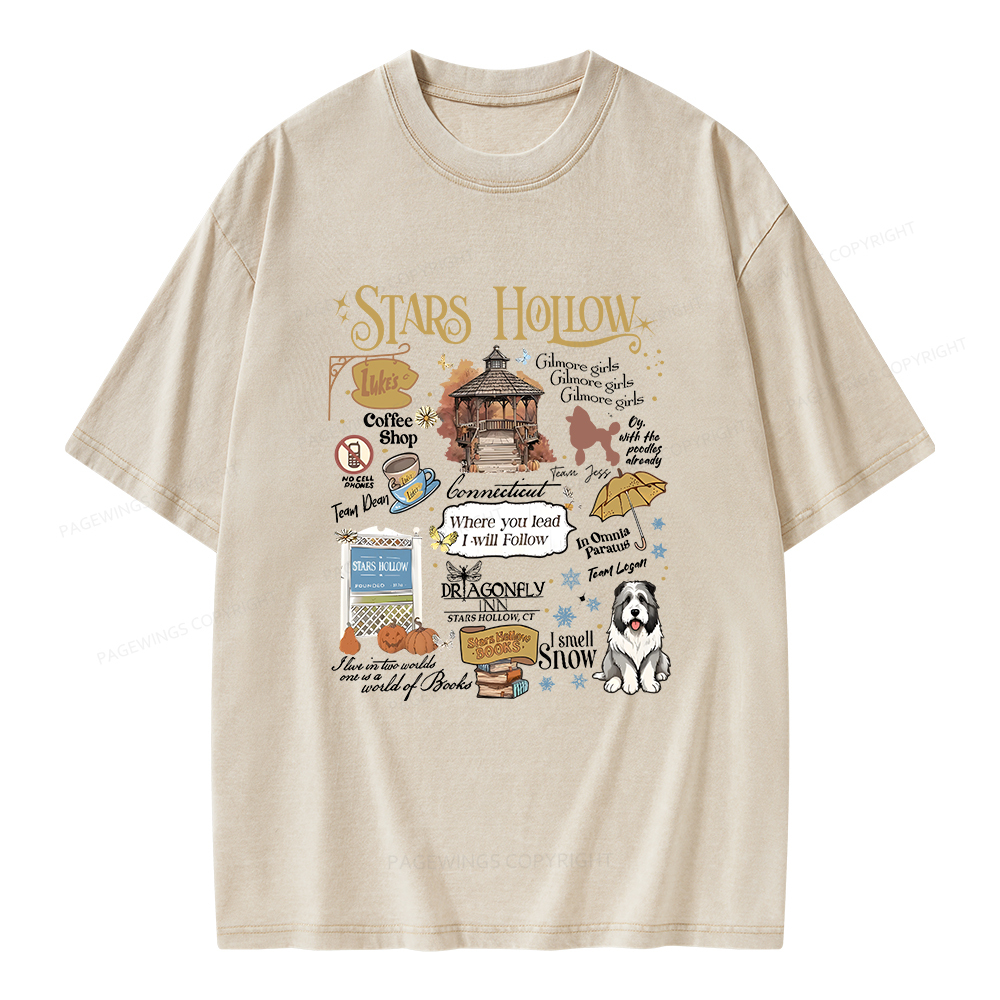 Pagewings Stars Hollow Unisex Washed T-shirt