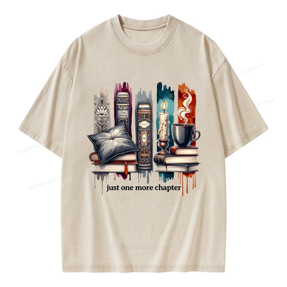 Pagewings Just One More Chapter Unisex Washed T-shirt