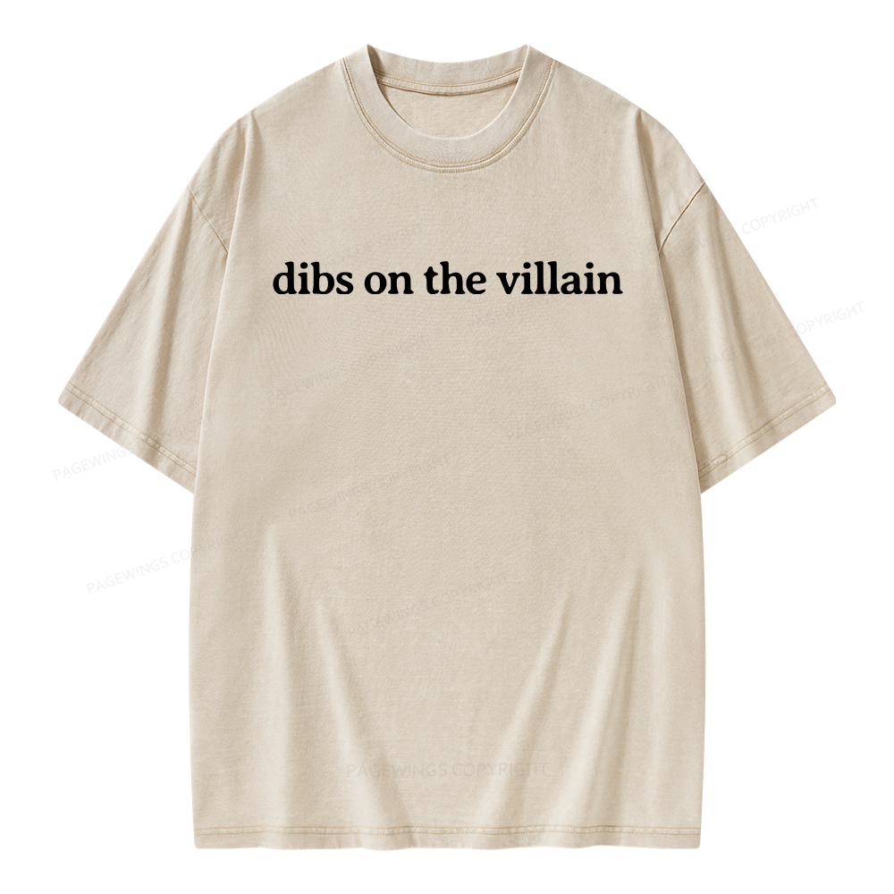 Pagewings Dibs On The Villain Unisex Washed T-shirt