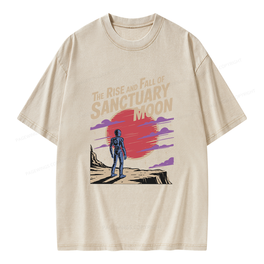 Pagewings The Rise And Fall Of Sanctuary Moon Unisex Washed T-shirt