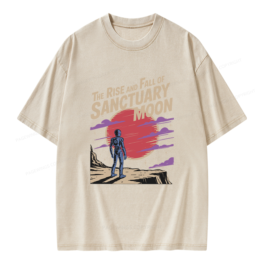 Pagewings The Rise And Fall Of Sanctuary Moon Unisex Washed T-shirt