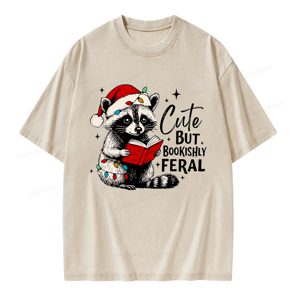 Pagewings Cute But Feral Unisex Washed T-shirt