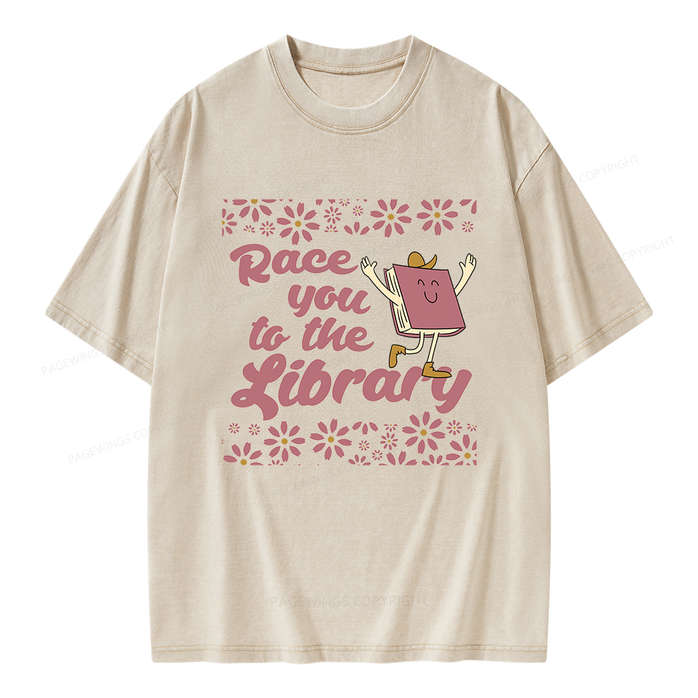 Pagewings Cute Book Lover Unisex Washed T-shirt