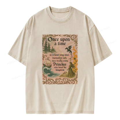 Pagewings Once Upon a Time Book Unisex Washed T-shirt