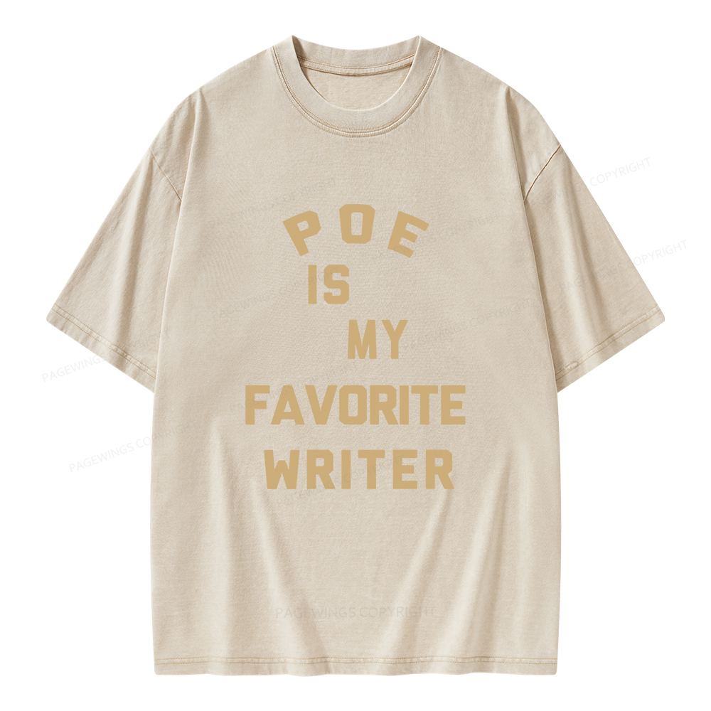 Pagewings Poe Is My Favorite Writer Unisex Washed T-shirt