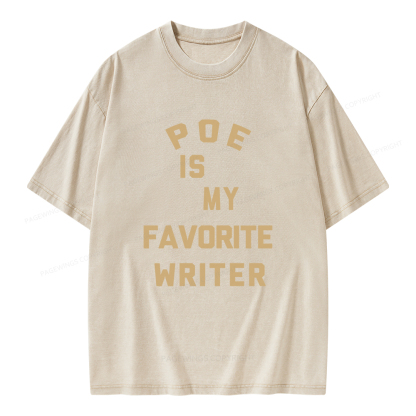 Pagewings Poe Is My Favorite Writer Unisex Washed T-shirt