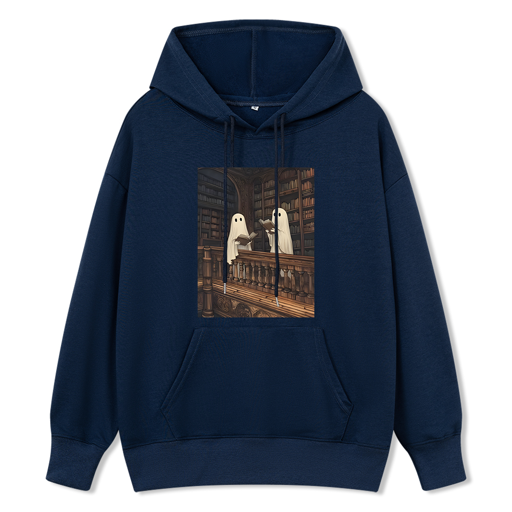 Pagewings Halloween Ghost Reading Unisex Classic Hoodie