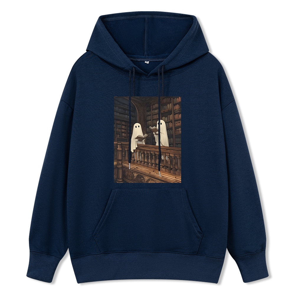 Pagewings Halloween Ghost Reading Unisex Classic Hoodie