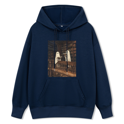 Pagewings Halloween Ghost Reading Unisex Classic Hoodie