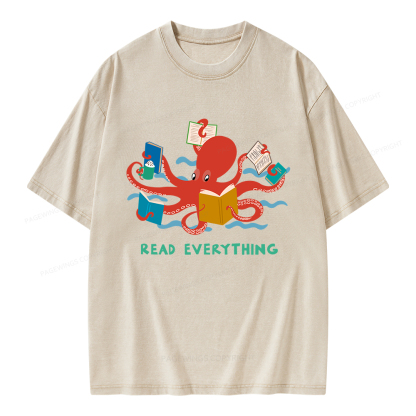 Pagewings Read Everything Unisex Washed T-shirt