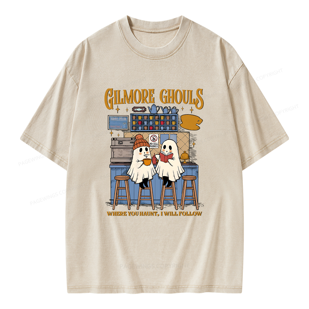 Pagewings Gilmore Ghouls Unisex Washed T-shirt